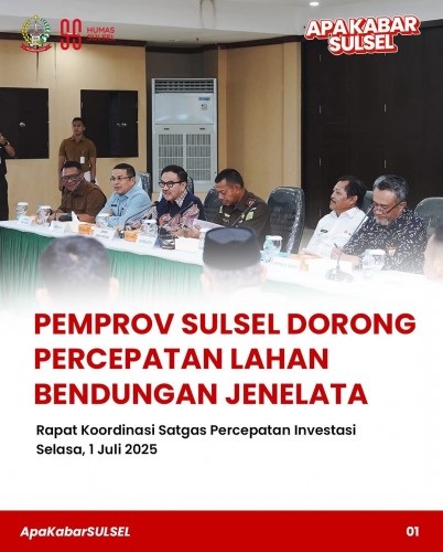 Sekda Pemprov Sulsel Pimpin Rakor Satgas Percepatan Investasi 