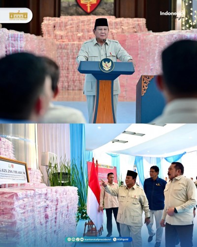 Presiden Prabowo Saksikan Penyerahan Capaian Satgas PKH