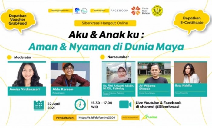 Siberkreasi Wujudkan Internet Aman Bagi Orang Tua dan Anak Lewat Webinar 
