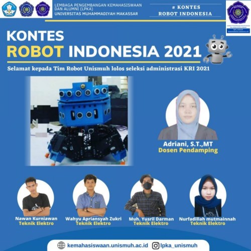 Bikin Bangga, Tim Mahasiswa Unismuh Makassar Lolos ke Tahap II Kontes Robot Indonesia 