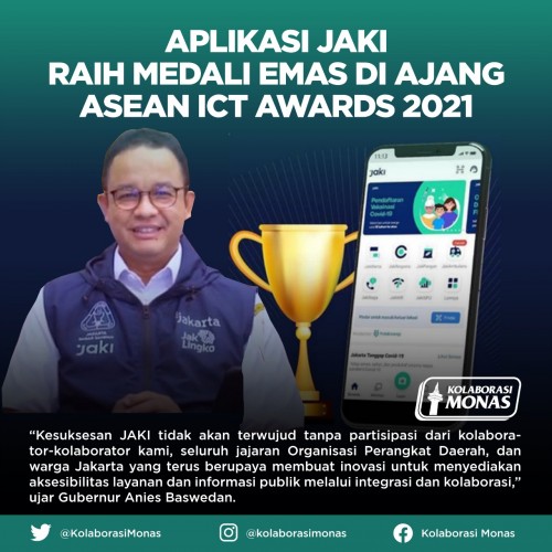 Aplikasi JAKI Raih Medali Emas di Ajang ASEAN ICT Awards 2021