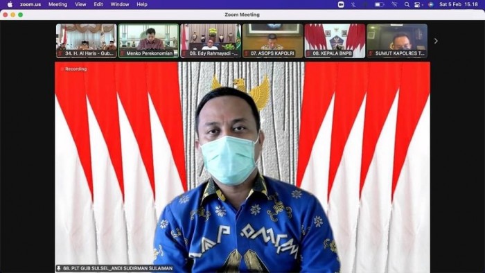 Gubernur Sulsel Ikuti Rapat Evaluasi PPKM Luar Jawa Bali