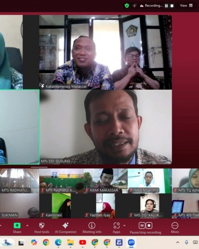 Rapat Virtual Kakankemenag dan Kepala Madrasah Swasta se-Kota Makassar