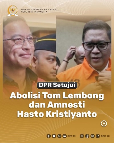 Presiden Prabowo Beri Abolisi Tom dan Amnesti Hasto